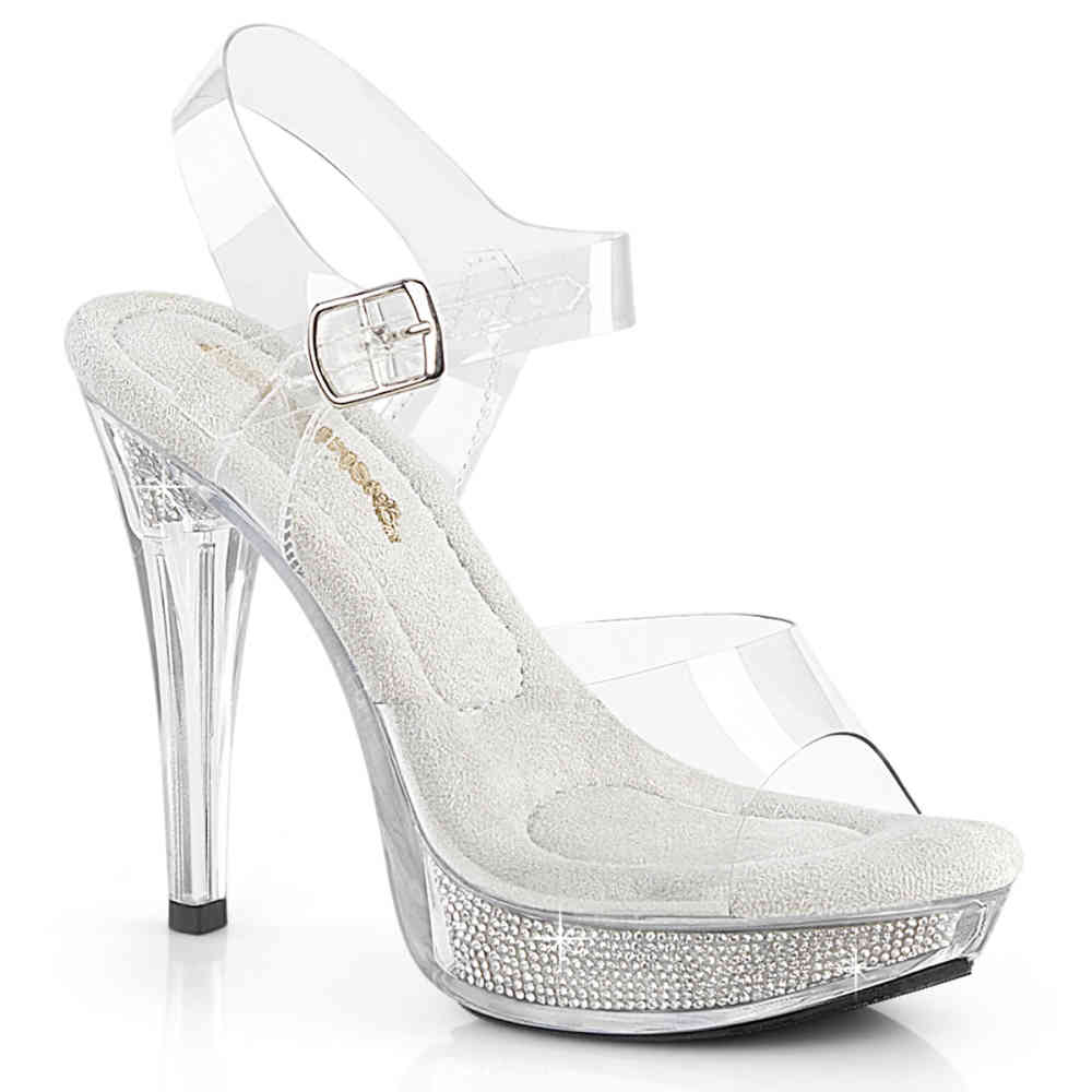 Fabulicious - COCKTAIL508SRSI Ankle strap sandal - Transparent